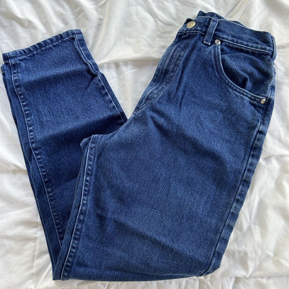 vintage 80s 90s‎ Lee USA made High Waisted Denim Mom Jeans SZ 8 Petite EUC